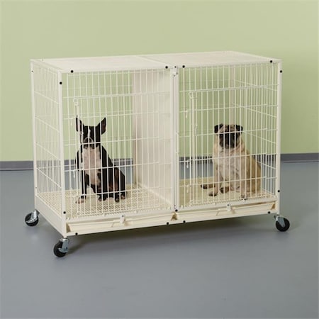 Pet Pals Pet Pals ZW5312 11 PS Color Modular Cage X-Tall with Plstic Try Ivory S ZW5312 11
